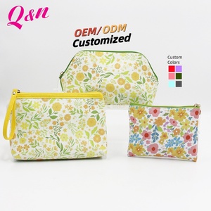 2025 Modern Custom logo PVC PU Nylon Polyester Printing <b>Makeup</b> <b>Bag</b> Large Capacity <b>Travel</b> Flower Women's Cosmetic <b>Bag</b> - Product Image 2