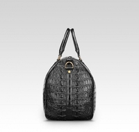 Sac de sport personnalisé en cuir de vachette à motif de crocodile, sac de voyage de nuit en cuir véritable