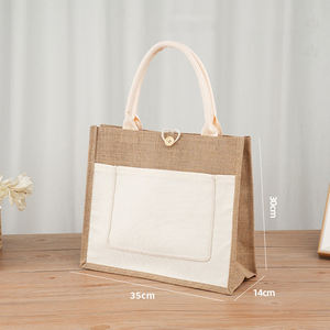 Wholesale Natural <strong>Jute</strong> Material Portable Packaging Customized Shopping Tote <strong>Jute</strong> Burlap <strong>Bag</strong> With Logo - Product Image 1