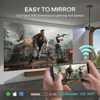 Projecteur rétro compact Aurzen Eazze D1 Pro bleu, véritable 350 ANSI, résolution native 1080p, Netflix officiel, audio Dolby