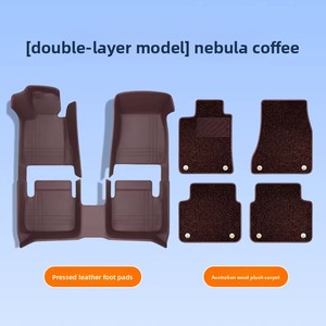 Tappetino in Vera Pelle di Lusso Rosso Vino per <span class=keywords><strong>Audi</strong></span> A6L, Modelli 2017-2026 - Tappetino Auto di Alta Gamma Monoblocco Completo - Product Image 4