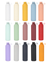 Vente chaude 500ML 750ML 1L Double Paroi En Acier Inoxydable Thermos Isolé Bouteille D'eau Personnaliser avec Poignée En Silicone