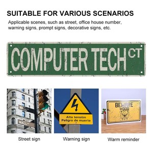 Tùy chỉnh máy tính công nghệ CT kim loại tin dấu hiệu <span class=keywords><strong>Geek</strong></span> sửa chữa vui cổ điển mỏng đường phố tin dấu hiệu 16x4 inch tường nghệ thuật trang trí sắt Áp phích - Product Image 3