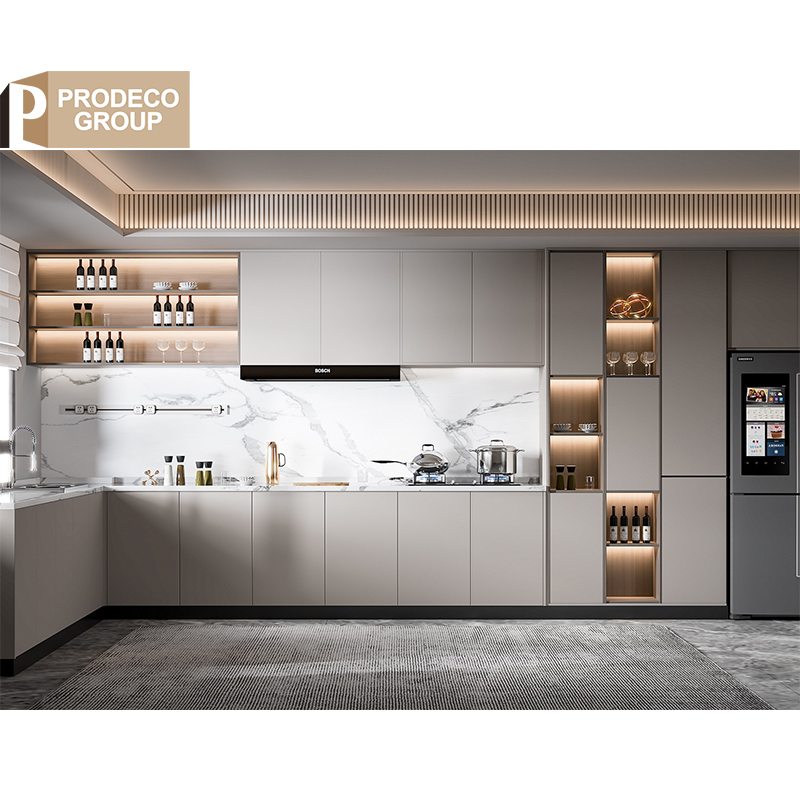 Мебель Prodeco, высококачественные итальянские кухонные шкафы с островом, сделано в Китае для домашнего хозяйства