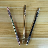 Usine En Gros Narguilé Poignée Golden Hoop Style Embouchure En Acier Inoxydable 35cm Shisha Poignée