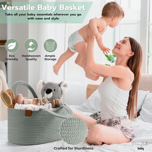 Organisateur de couches portable pour bébé, <span class=keywords><strong>panier</strong></span> de rangement pour table à langer, pour couches et lingettes pour bébé, cadeau de naissance - Product Image 6
