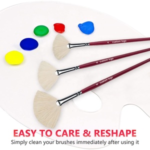 Logo personnalisé, <span class=keywords><strong>vente</strong></span> flash, lot de 3 pinceaux professionnels en bambou, ensemble de pinceaux d'art - Product Image 3