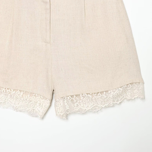 SHENZHU <span class=keywords><strong>Femme</strong></span> Nouveauté Été 2026 Shorts Décontractés <span class=keywords><strong>Chic</strong></span> et Tendance en Dentelle Taille Haute Unis Plissés pour <span class=keywords><strong>Femme</strong></span> - Product Image 5
