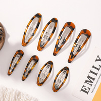 Barrettes à cheveux BB en écaille de tortue imprimé léopard, peinture à l'huile, barrettes latérales pour franges, accessoires capillaires vintage ambre pour enfants, vente en gros