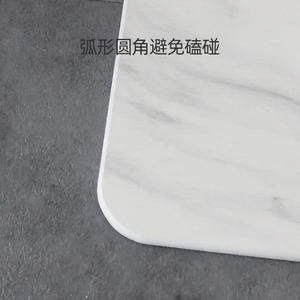 Alfombra de Baño de Tierra de Diatomeas Rectangular, Color Blanco Mármol, Absorbente, Antideslizante, de Secado Rápido, Diseño Minimalista - Product Image 5