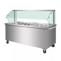 Station de buffet réfrigérée commerciale, vitrine à aliments froids autonome, à réfrigération économe en énergie pour pâtisserie