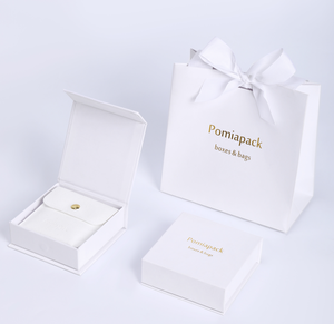 Chất lượng cao túi màu trắng Cá nhân hoá biểu tượng tùy chỉnh đồ trang sức bao bì hộp đồ trang sức từ hộp với logo - Product Image 1