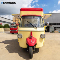 Moto Piaggio Ape Food Truck para Café, Cafetería, Hot Dogs/Helados, Remolque de Comida con Cocina Completa