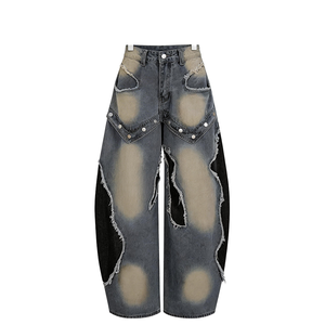 Custom Men's Loose Fit <b>Boot</b> Cut Denim Jeans Full-Length Baggy Vintage Style Breathable for Summer Autumn & Winter Wear For Men's - Product Image 1