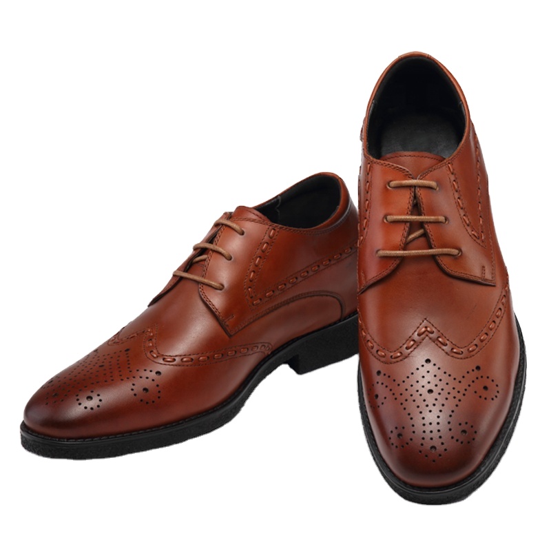 Увеличивающие рост коричневые кожаные официальные Лифты Chukka Lift Shoes для мужчин со скрытым каблуком 3,2 дюйма