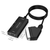 Convertisseur HDTV vers SCART en plastique 1080P HD Plug and Play Adaptateur PAL/NTSC pour TV Box/PS4 vers anciens téléviseurs SCART