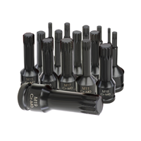 Jeu de douilles à cliquet 16 pièces 1/2 pouce, jeu de douilles à cliquet Master Impact Torx Star 1/2 pouce, jeu d'outils à douilles M4 - M19 CR-MO