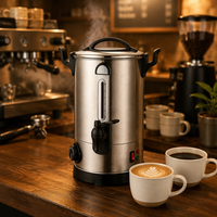 Urne à café professionnelle en acier inoxydable 304 avec robinet à levier et jauge de niveau, capacité 30 tasses, pour la restauration