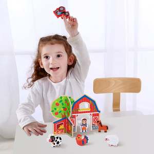 Juguete de escena de granja de teatro para niños, tablero de madera, rompecabezas, ejercicio, habilidad práctica - Product Image 5