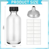 Bouteilles en verre rondes de 2 oz et 4 oz avec couvercles, bouteilles transparentes pour shots de jus avec bouchon, petites bouteilles Boston pour potions, jus de gingembre