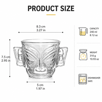 Mug à jus en verre borosilicate de 8 oz, design personnalisé créatif, tasse à café glacé transparente avec motif visage, vaisselle pour café, maison, cadeau