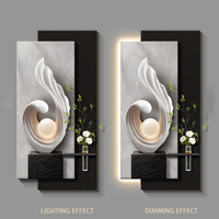 Relief Art Grès Décoration Maison Peintures Hydroponique Plantes d'Intérieur Peinture LED Salon Couloir Fond Peinture Murale