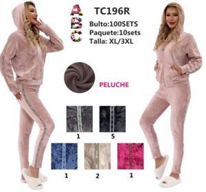 Tuta da Donna in Pile con Cappuccio e Zip, Tinta Unita, Casual, Invernale, con Tasche Laterali, Vestibilità Regolare, in Cotone e Spandex - Product Image 3