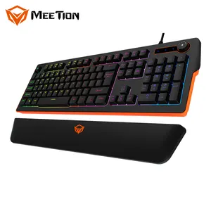 MEETION MT-K9520 Waterproof Full-Size Multimedia Membrane Wired Illuminated Gaming Keyboard With Palm Rest