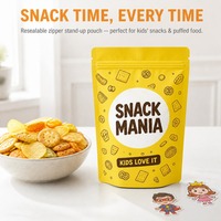 Sachet Doypack Personnalisé en PE Qualité Alimentaire, Épaissi, Refermable avec Fermeture Éclair, Hermétique et Réutilisable pour Emballage de Noix, Fruits Secs et Snacks