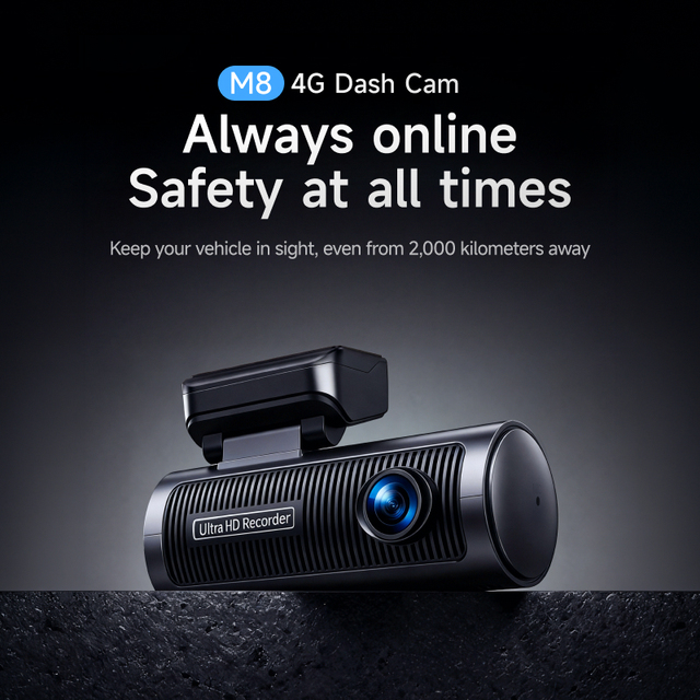 2026 New M8 4G LTE Dash Camera 2K Dual Lens with AI Human Detection Remote Live Monitor GPS Tracking Cloud Storage 256GB