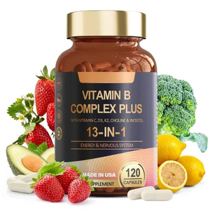 Cápsulas de Complejo Vitamínico B 13 en 1, de Alta Demanda, con C, D3, K2, Colina e Inositol, para Aumentar la Energía y Apoyar el Sistema Nervioso - Product Image 1