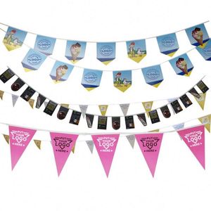 Banderas Personalizadas Promocionales con Cuerda, Guirnaldas de Banderas con Impresión Personalizada - Product Image 1