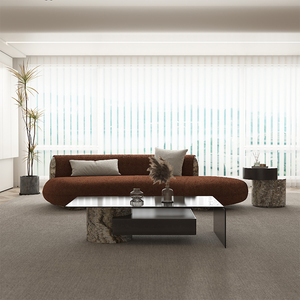 Sofá moderno en forma de <span class=keywords><strong>luna</strong></span>, sofás de tela naranja curvo, diseño original, muebles para el hogar, sofá de media <span class=keywords><strong>luna</strong></span> - Product Image 1