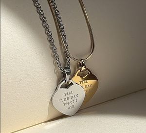 Collier imperméable de haute qualité Birds Of A Feather I'll Love You 'til The Day That I Die en forme de coeur Billie Inspired Necklace - Product Image 3