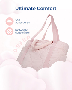 Women Large Quilted Puffer <b>Tote</b> <b>Bag</b> Soft <b>Padded</b> Down Puffy Travel Handbag - Product Image 5