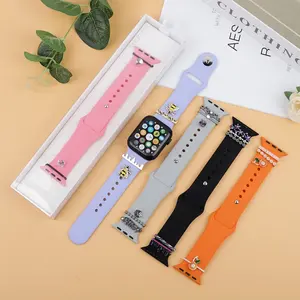 New Factory Outlet For Apple Smart Silicone Watch Band Replacement Decorative Buckle Decorative Ring Soft And Durable