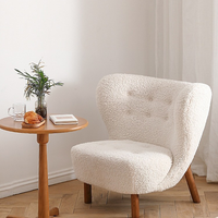 Fauteuil individuel haut dossier en laine d'agneau personnalisé, confortable, en tissu, pour la maison, l'appartement, l'hôtel, le salon