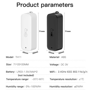 Tuya <strong>WiFi</strong> <strong>Temperature</strong> Humidity <strong>Sensor</strong> IP65 Waterproof Thermometer Smart Life APP <strong>Remote</strong> Control Work with Google Assistant Alexa - Product Image 6