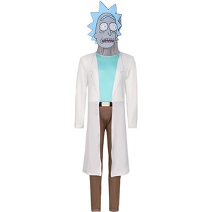 Disfraz de Manyusha Rick y Morty para Adultos, Unisex, Bata de Laboratorio Blanca, Camisa Azul, Pantalones Marrones, Disfraz de Ciencia Ficción para Halloween - Product Image 5