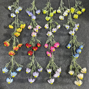 Fleurs artificielles en soie en forme de tournesol floqué, décoration de mariage, accessoires de photographie, décoration intérieure - Product Image 2