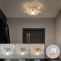 Lampe de plafond papillon de luxe simple pour couloir, lampe créative pour hall d'entrée et balcon