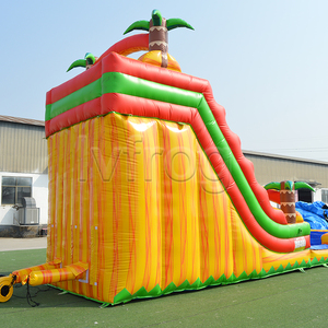 Toboggan aquatique gonflable commercial de 20 pieds en forme de palmier tropical <span class=keywords><strong>avec</strong></span> piscine, toboggan aquatique en PVC robuste pour parc d'attractions et <span class=keywords><strong>location</strong></span> d'événements - Product Image 4