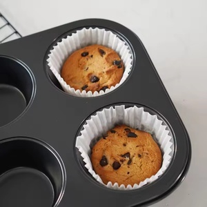 Molde Metálico Antiadherente para Hornear Brownies y Muffins de 6 Tazas con Molde de Silicona para Pastel y Cupcakes, Bandeja de Acero al Carbono para Hornear - Product Image 3