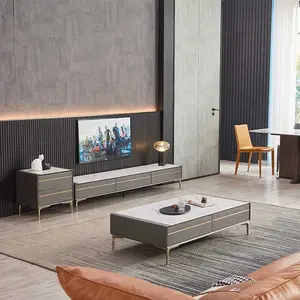 Modern light luxury smart wall unit tv cabinet TV cabinet unit cabinet and coffee tables set living room furniture