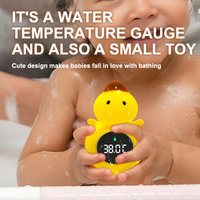 Nouveaux thermomètres de tube de bain de sécurité mignon jouet de canard flottant avertissement de température d'eau thermomètre de bain de bébé avec lumière rvb