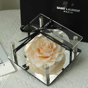 Exclusivo Soporte Acrílico con Rosa Natural Preservada en Caja de Regalo, Regalo para el Día de San Valentín, Adorno de Flores Secas, Detalle Premium - Product Image 6