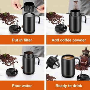 Popular Indoor Outdoor Dripper Coffee Mug Travel Manual Coffee Maker <b>Set</b> Stainless Steel Coffee Cup - Product Image 3