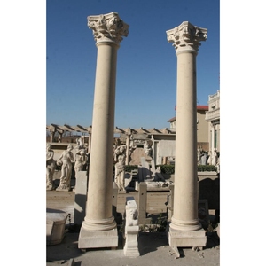 Colonnes décoratives en marbre de pierre naturelle, style colonne romaine, pour la maison, colonnes de support rondes sur mesure pour villas, bâtiments et temples - Product Image 5