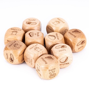 Udixi Tùy Chỉnh Khắc 30Mm 6-Sided Đa Diện Bằng Gỗ D6 Trò Chơi <span class=keywords><strong>Dice</strong></span> Cho Người Lớn Các cặp vợ chồng 'Ngày Đêm & Thực Phẩm Quyết định - Product Image 2