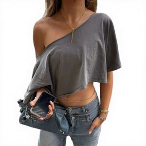 T-<b>shirt</b> femme <b>Y2K</b> personnalise color block epais de haute qualite style streetwear coupe ample motif 3D boutonniere - Product Image 3